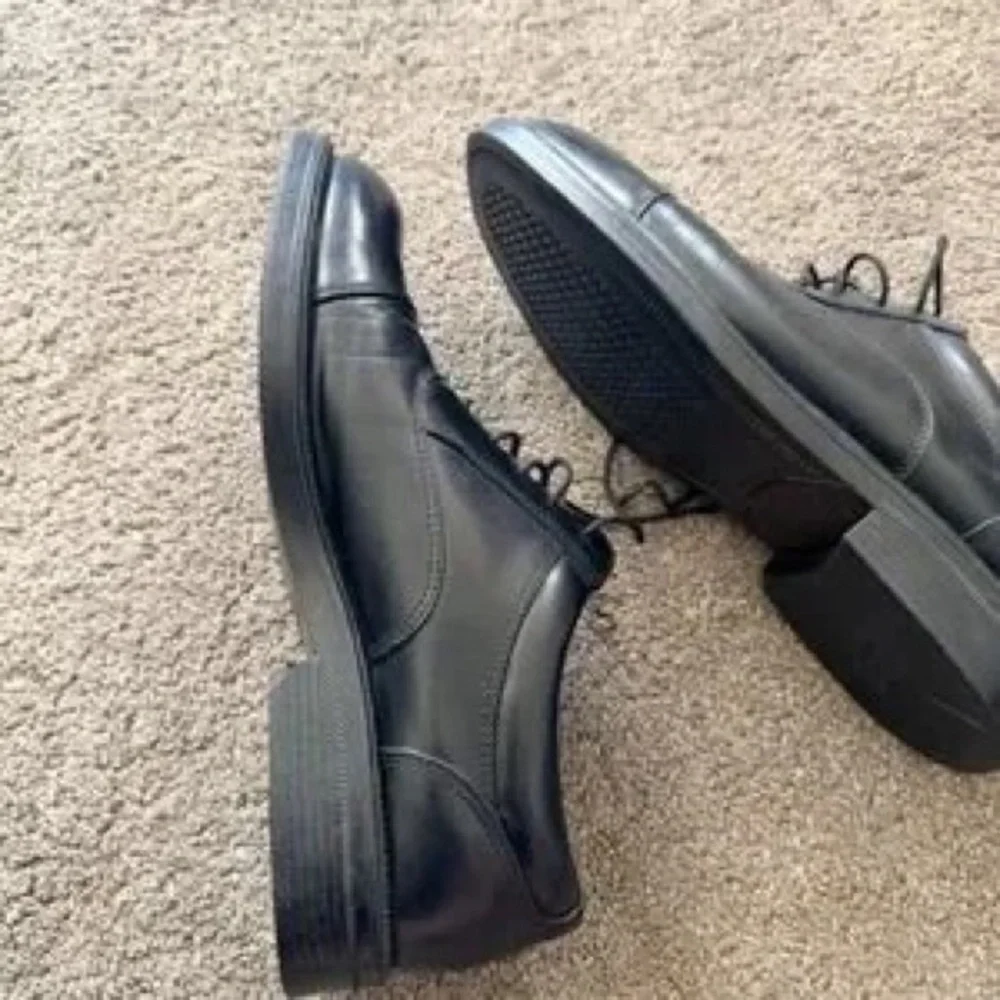 Classic Black Leather Men's Lace-Up Dress Shoes